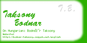 taksony bodnar business card